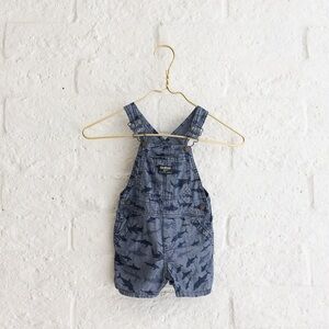 OshKosh B'gosh Blue Shark Pattern Overalls - 18 months